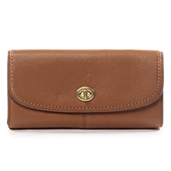 Coach Park Skin Turn Lock Slim Envelope Wallet - Picture 1 of 11